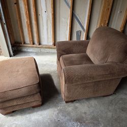 Brown Chair and Ottoman Cloth