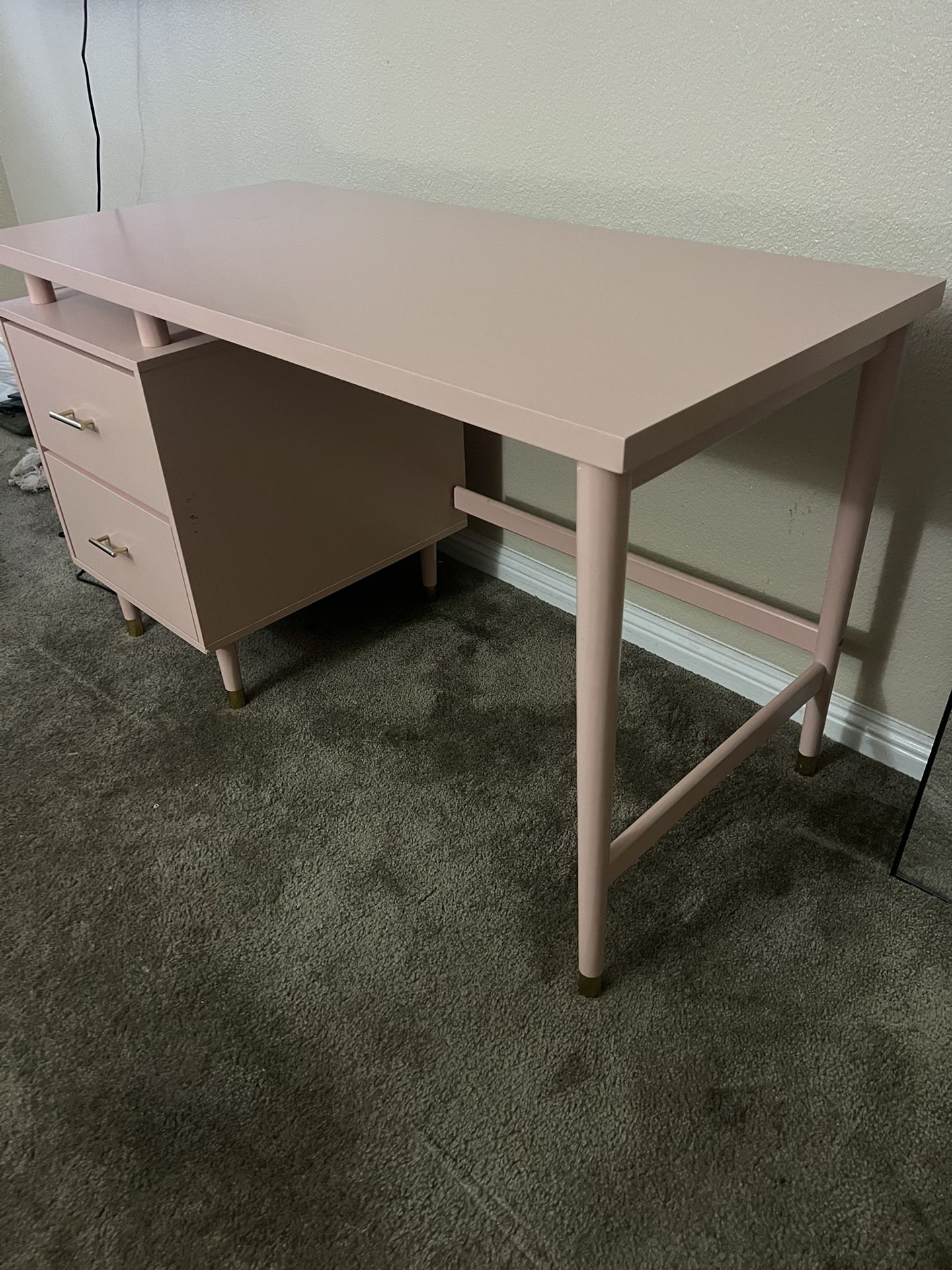 Modern Blush Pink Desk – $100 (Pickup Only)