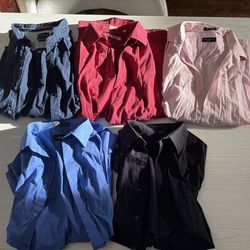 5 Men’s Dress Shirts 32/33 Fit (Large)