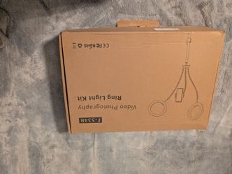 Dual Ring Light Kit Model F-534B - $25
New in box! F-534B Video Photography Dual Ring Light Kit with phone mount, stand, gooseneck arms, & USB cables.
