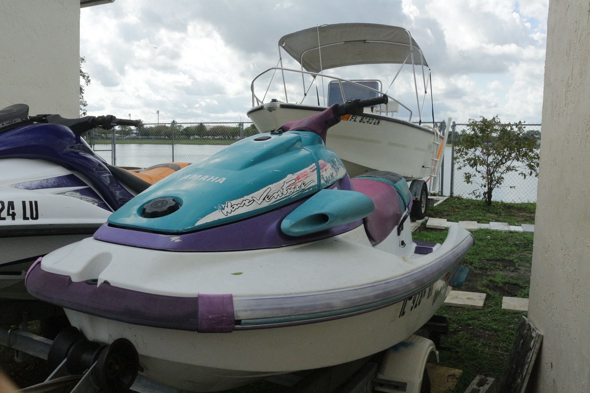 Blue And Purple Wave Runner Jetski