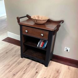 Antique Wash Stand Made Into Beautiful Bedside Table 