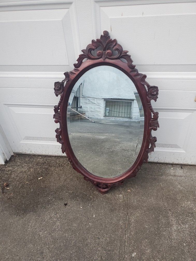 Beautiful Antique Wood Mirror