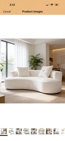 Modern Cream Bouclé Sofa – New