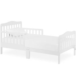 Toddler bed with mattress(white)