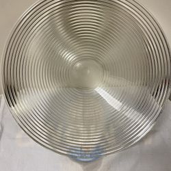 Depression Glass Concentric Circles Rings 11" Round Serving Bowl Manhattan Style