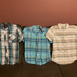 3 Button Plaid Boy Shirts Size 16