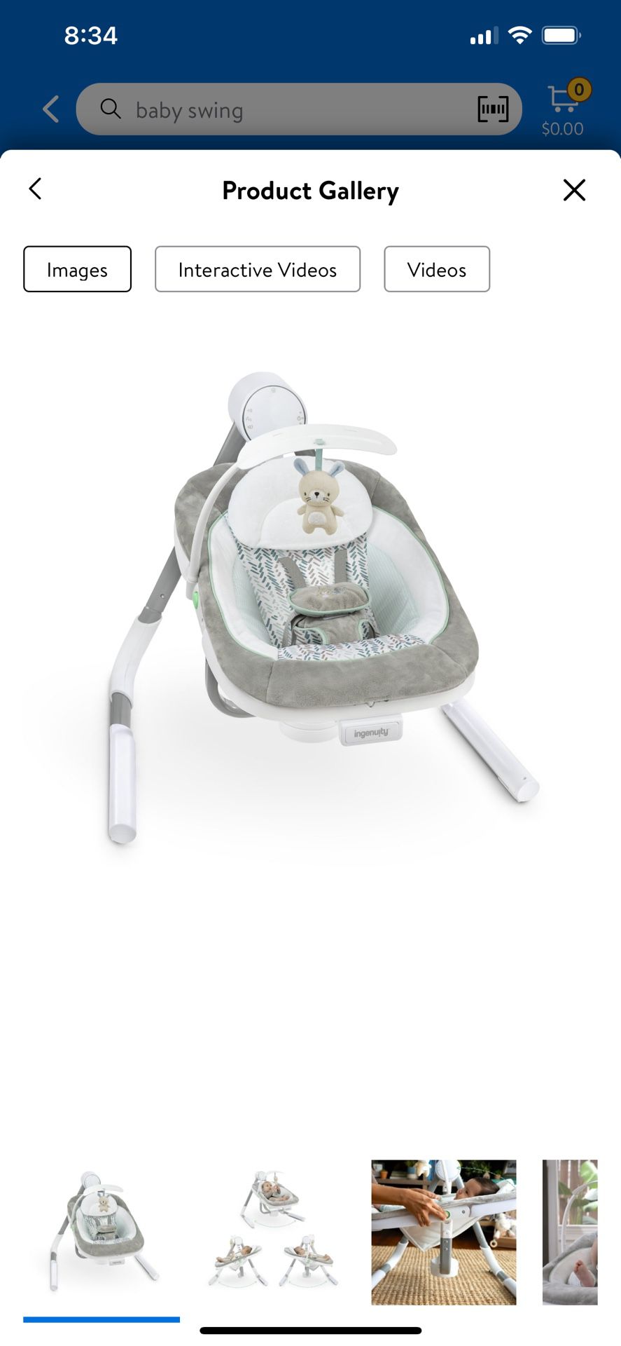 Ingenuity Anyway Sway Vibrating Portable Baby Swing 