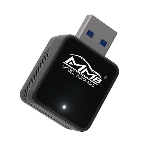 2024 Upgraded MMB Mini Wireless CarPlay Adapter, Wired to Wireless Bluetooth 5.2 Auto-Connect Plug amp Play Dongle for iPhone, Compatible with OEM Wir