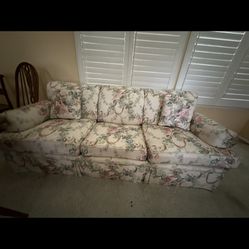 ethan allen floral couch