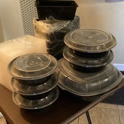 $15 NEW BLK MICROWAVE SAFE DISPOSAL CONTAINERS (various Sizes)