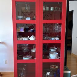 Red Dish Cabinet