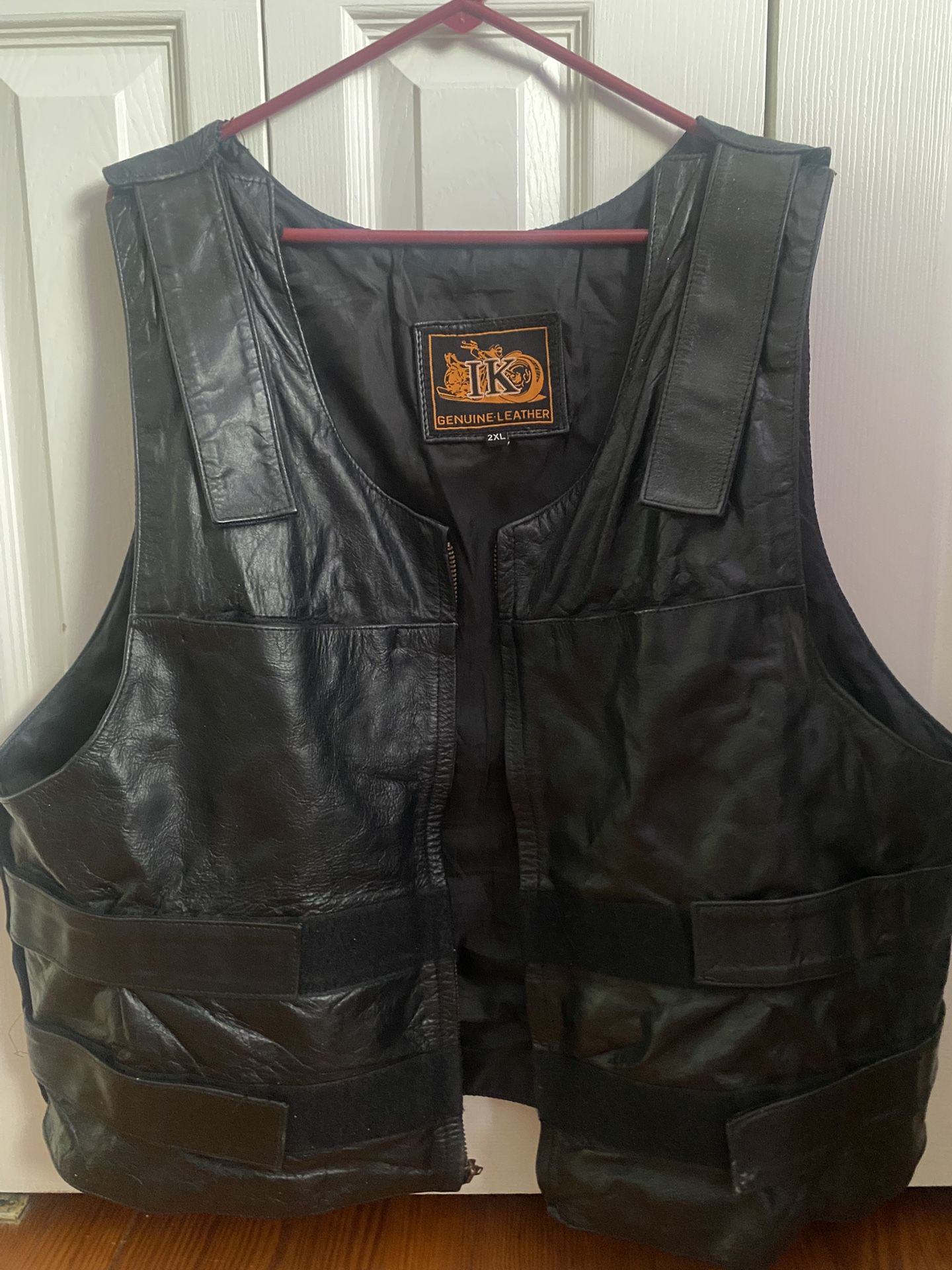 Rider Leather Vest Black Velcro