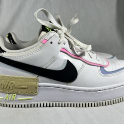 Nike Air Force 1 Shadow Withe Black Gold FJ0735-100 Women’s Us Size 10