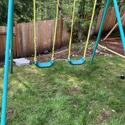 Metal Swing Set Outdoor 2 Seats for 1-12 Year Old Kids Toddlers , Heavy Duty Swing Sets for Backyard Playground