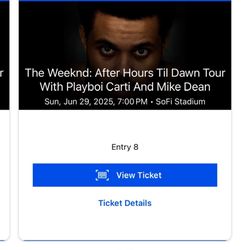 selling 2 weeknd tickets