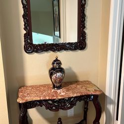 Table And Mirror Set