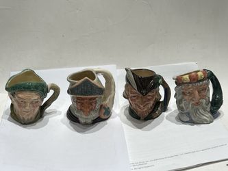 4 Royal Doulton Neptune, Robin Hood, Don Quixote, Auld Mac Jug 2 Sided 