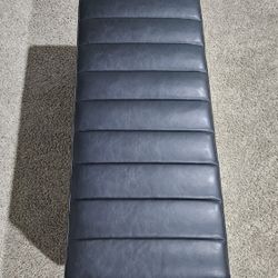 Black Faux Leather Storage Ottoman 