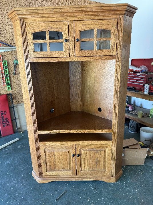 Solid Oak Corner Unit