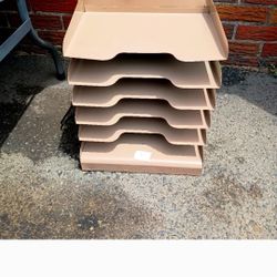 Sturdy Stackable Tan Office Document Trays