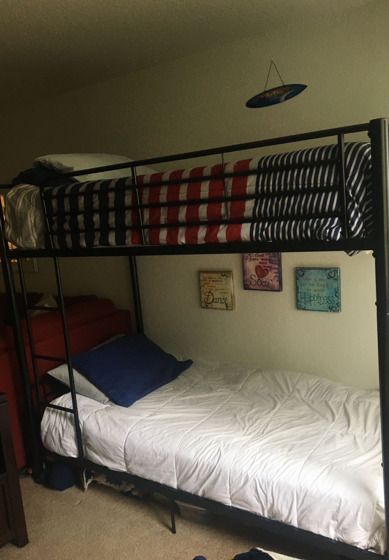 Bunk beds -metal frame. Mattresses not included.