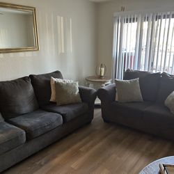 sofa set with mirror and entry table