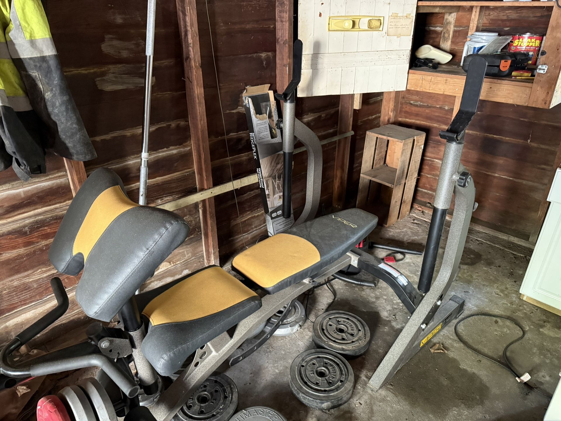 Weight Bench And Punching Bag