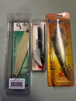Lot of three larger size fishing lures