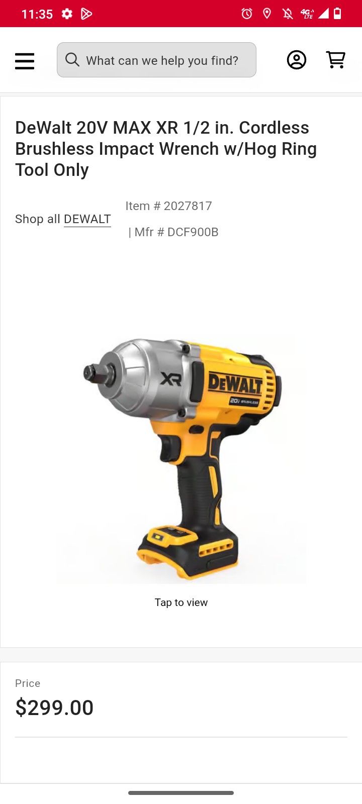 Dawalt 1/2 Inch Wrench