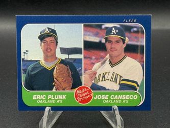 1986 Fleer Major League Prospects #649 Eric Plunk & Jose Canseco RC