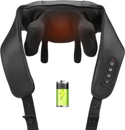 O583 $20 Shiatsu Neck Back Massager with Soothing Heat, USB C Rechargeable Deep Tissue 6D Kneading Electric Massage for Muscle Pain Relief, Lightweig