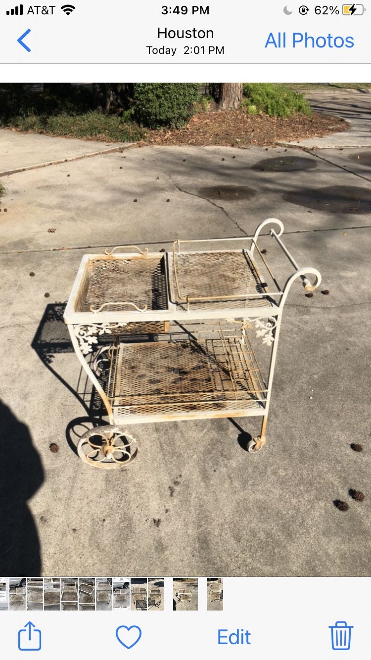 Wrought iron tea cart