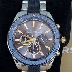 New Men's TwoTone Armani Exchange Big Face Watch 