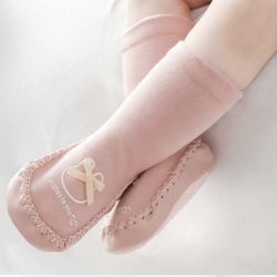 Soft Non-Slip Baby Sock Shoes – Cute Bow Decor | Indoor Walking Shoes 