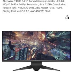 Alienware 1900R 34.1” Curved Gaming Monitor 
