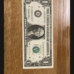 Rare miss printed dollar bill