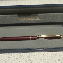 PAPER MATE Classic Double Heart Pen Burgundy and Gold # 113 GOLD Antique Model with Box