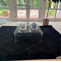 Glass and Lucite Coffee Table