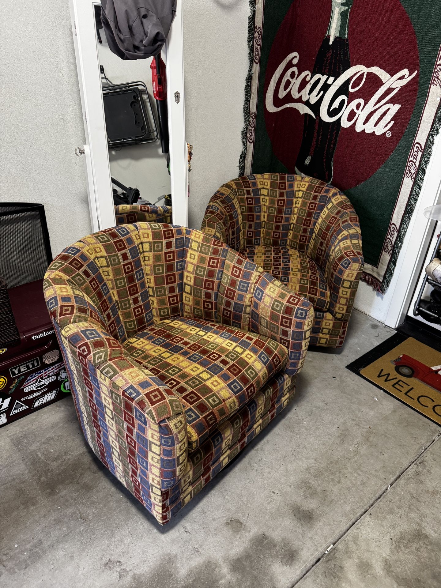 Mid Century Swivel Chairs (set Of 2)