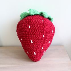 Handmade Crochet Strawberry Pillow