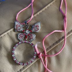 Pink Crystal Looking Glass Pendant