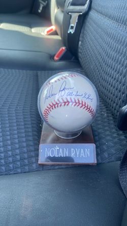 Nolan Ryan Signed Baseball with Display Case