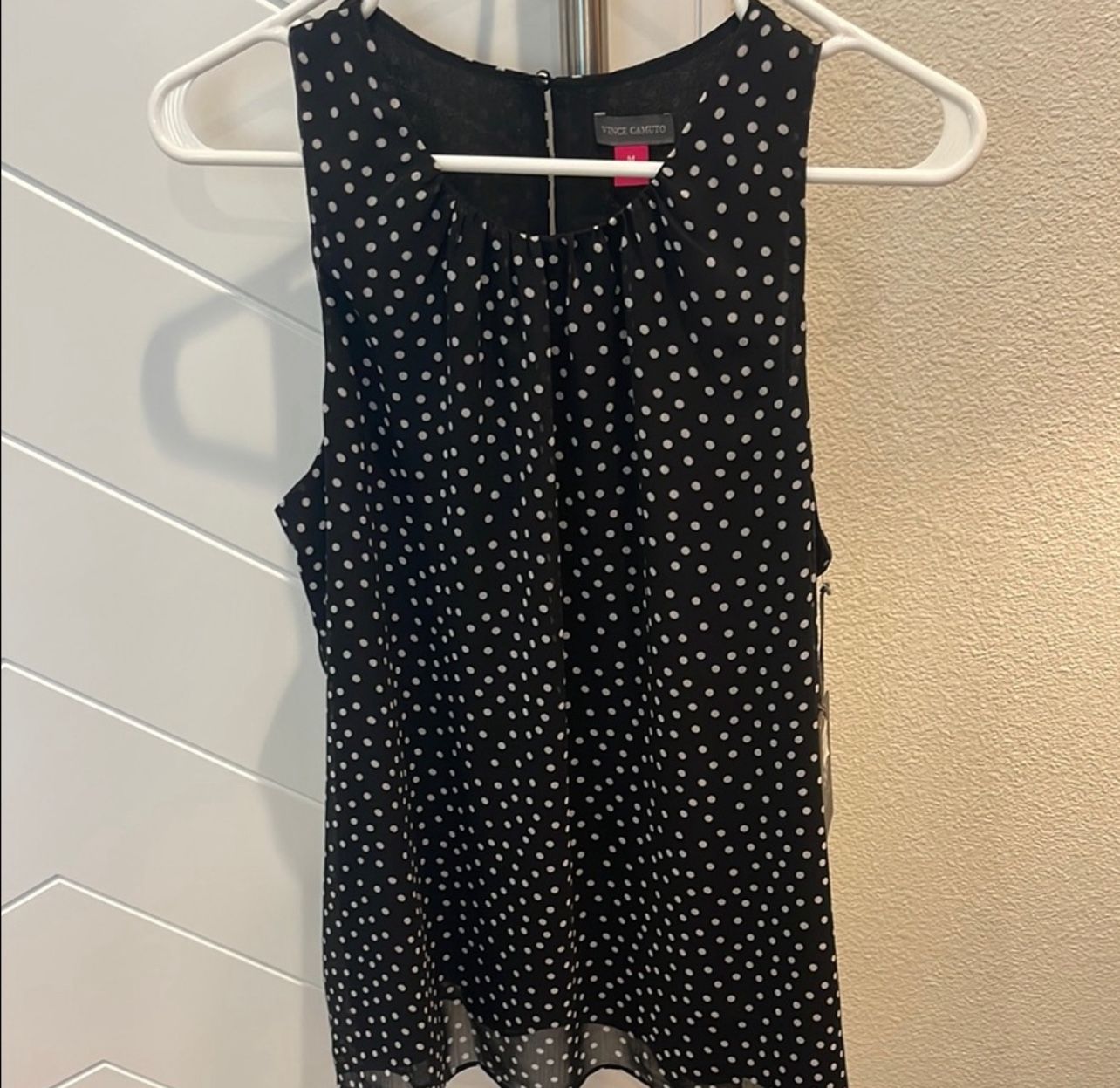 Brand New- Vince Camuto Black Pleated Sleeveless Tank Top