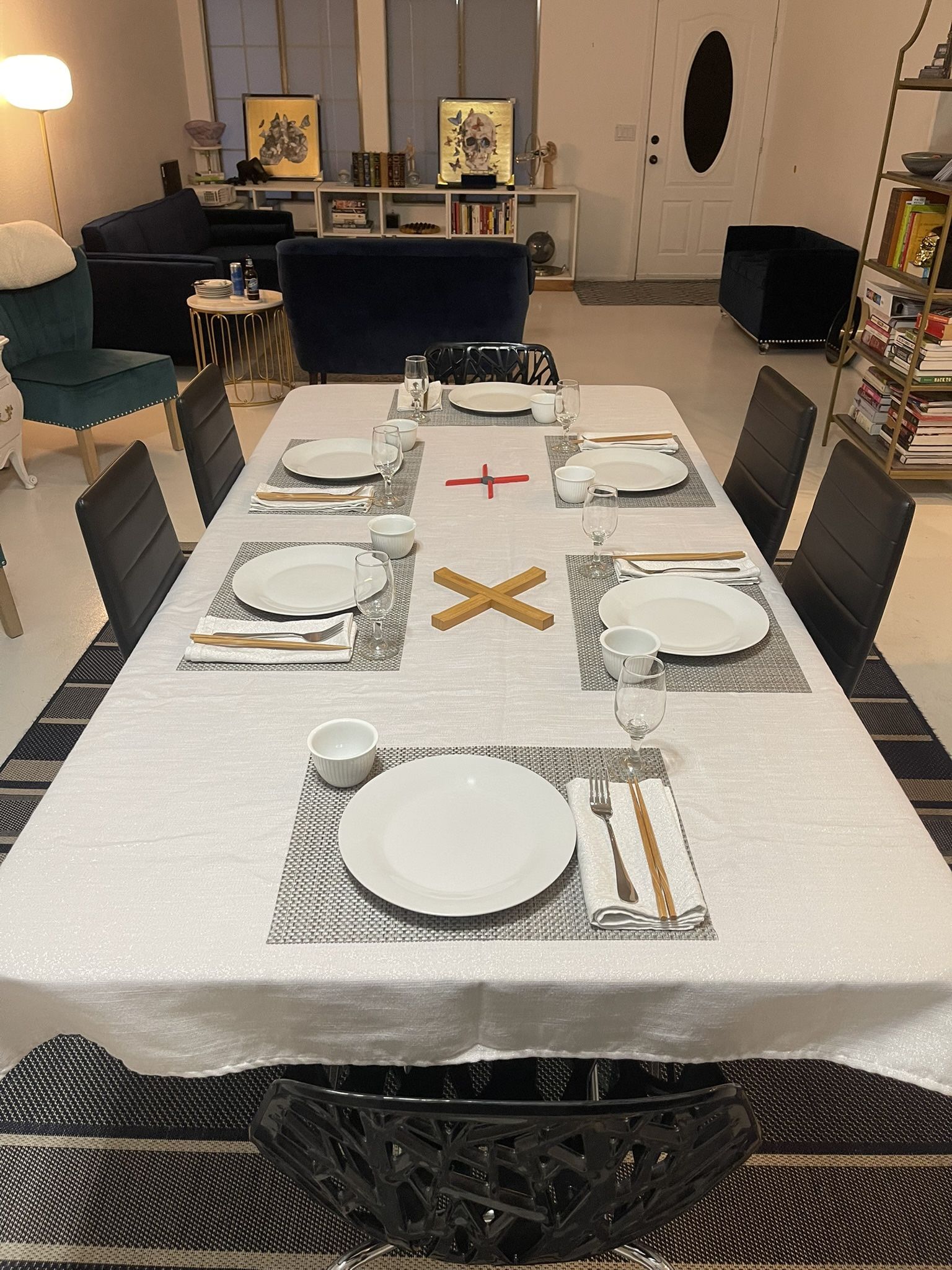 ✨ Glass Dining Table – 7ft x 42in – Thick, Modern, Heavy-Duty