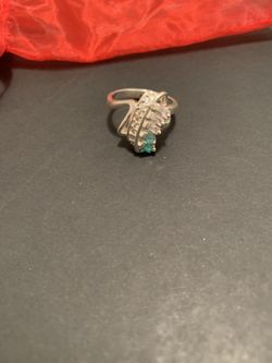 925 Silver/Emerald Ring