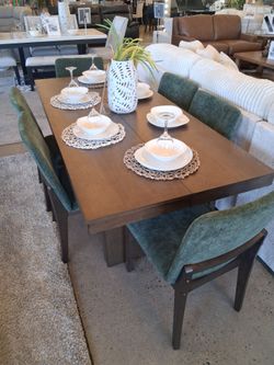 Gorgeous 79" rectangle 7PC Dining set