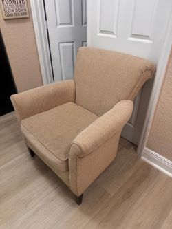 Beige Upholstered Accent Chair, Excellent Condition