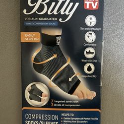 Bitty Premium Ankle Compression Socks for Plantar Fasciitis, Heel Pain, Aches
