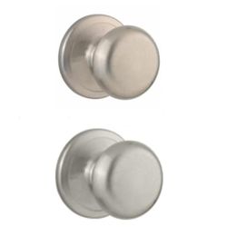 Juno Satin Nickel Passage Hall/Closet Door Knob with Microban Antimicrobial Technology